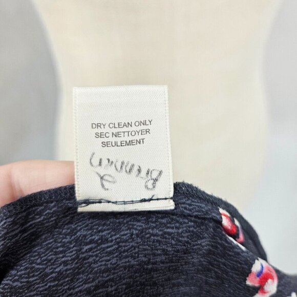 Rebecca Taylor Floral Silk Blouse Top Gray Women’s Size 8 Boho Hippie Preppy - Picture 8 of 11